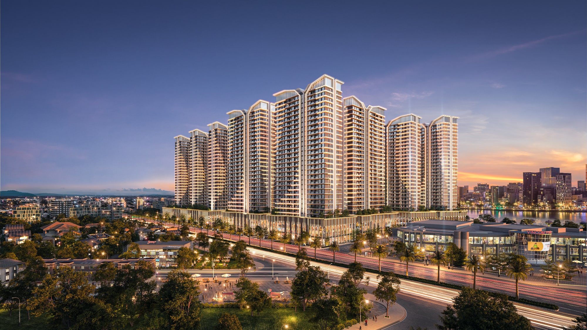 Phối cảnh góc Capital Square ven sông Hàn