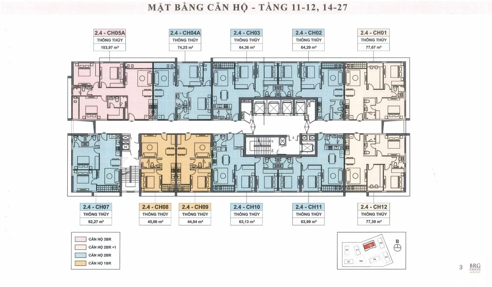 Mặt bằng căn hộ tầng 11–27